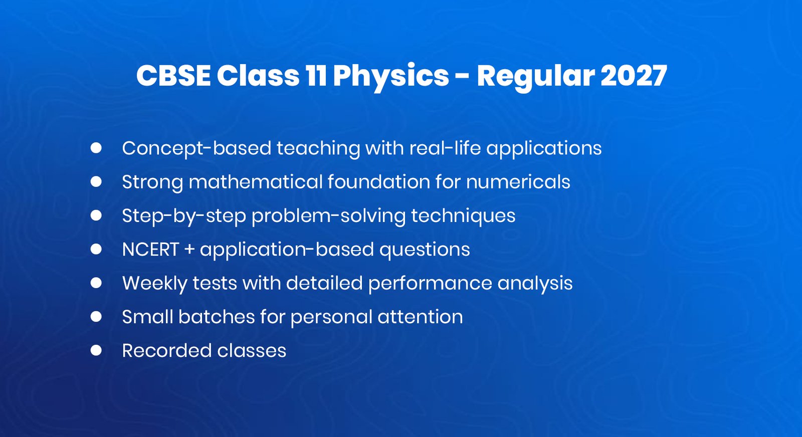CBSE Class 11 Physics – Regular 2027